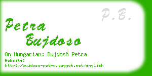 petra bujdoso business card